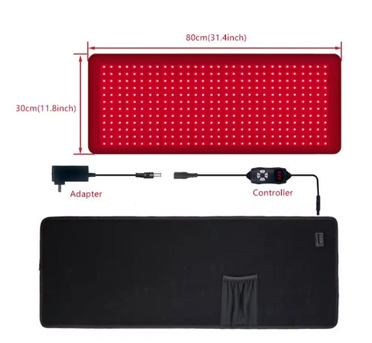 Infraröd Ljusterapi Matta Halvkropp – 660nm & 850nm NIR med Pulsering 80x30cm