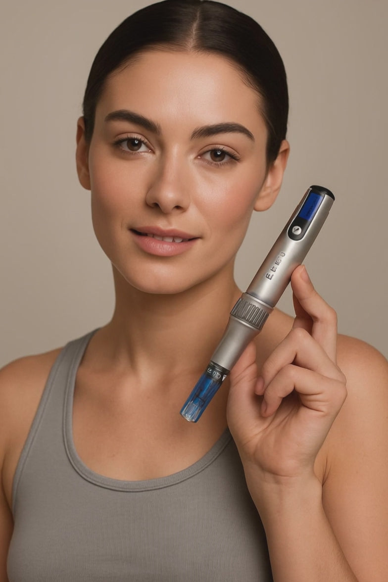 Dr Pen M8S Dermapen Microneedle, uppladdningsbar penna med 10 st utbytbara nålhuvuden (18 nålar).